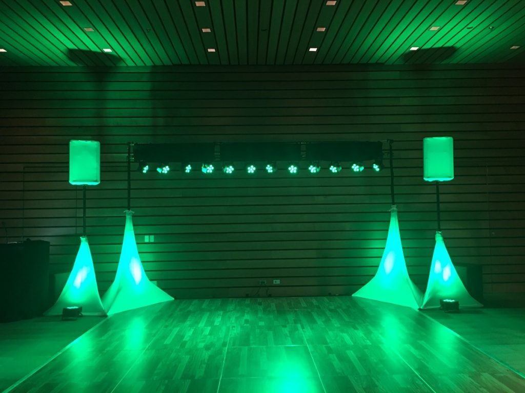 An eerie green light coming onto the dance floor. A set-up by Future Sounds!