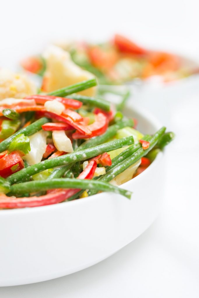 Absolutely Delicious close-up detail of green bean salad.