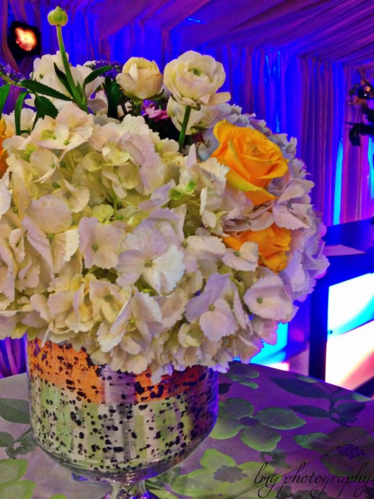 white with orange roses from Flair Floral.