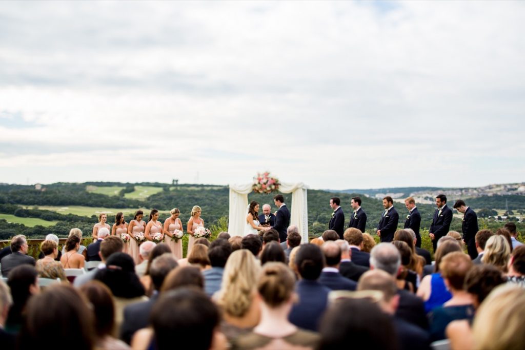 A wedding ceremony, outside in the fresh air at La Cantera Resort and Spa.