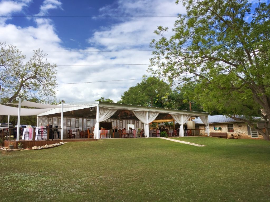 The back of the pavilion at La Escondida Celebration Center