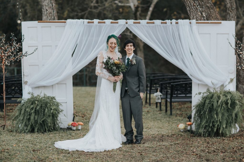 A wedded coule at La Escondida Celebration Center.