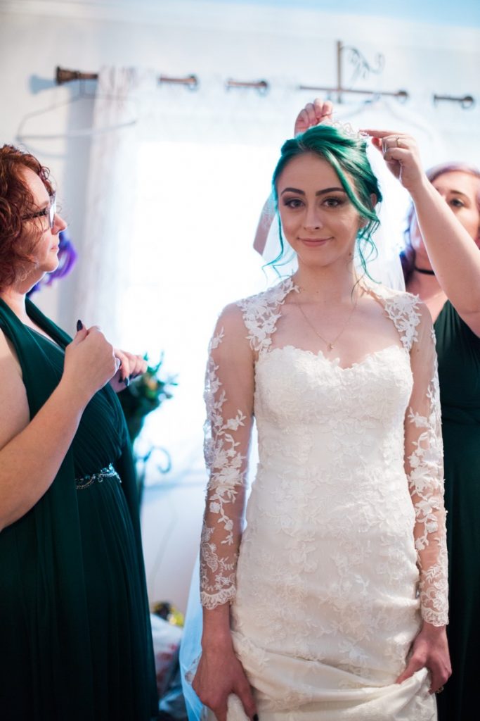 The happy bride at La Escondida Celebration Center