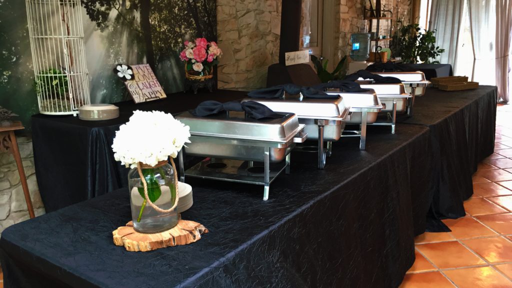 An all-you-can-eat buffet is ready to go at La Escondida Celebration Center