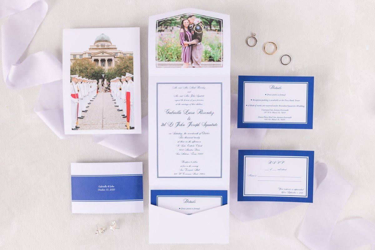 San Antonio wedding invitations display