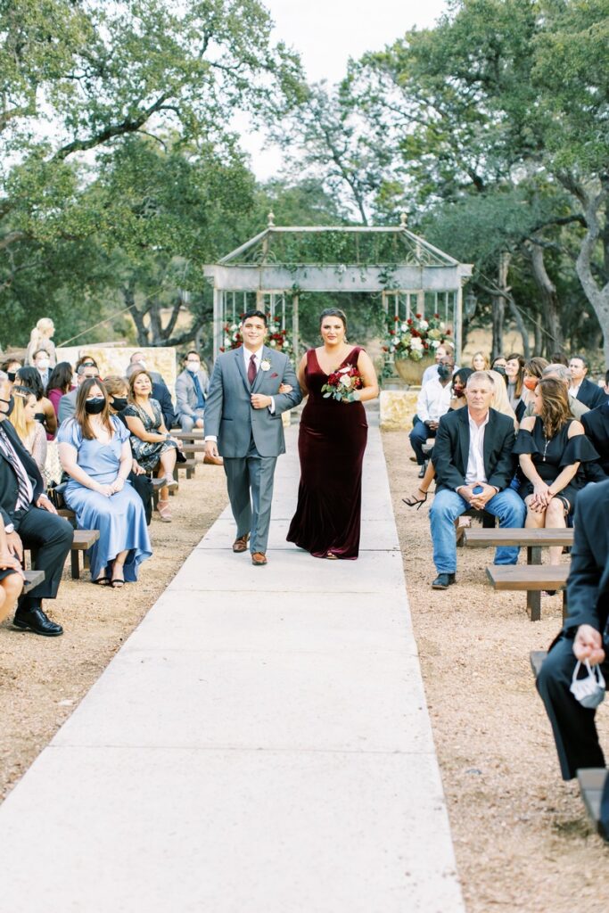 high school sweethearts have aggie wedding in San Antonio at park 31