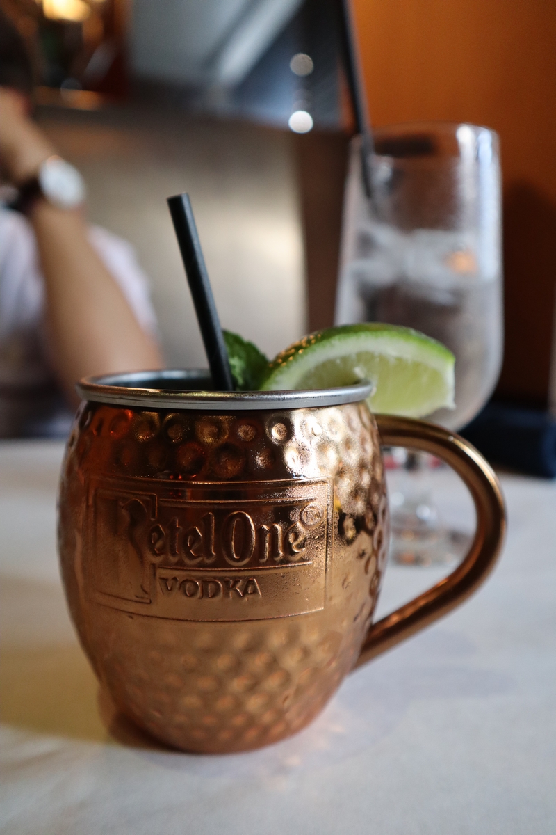 Moscow Mule at the oro restaurant inside the emily morgan