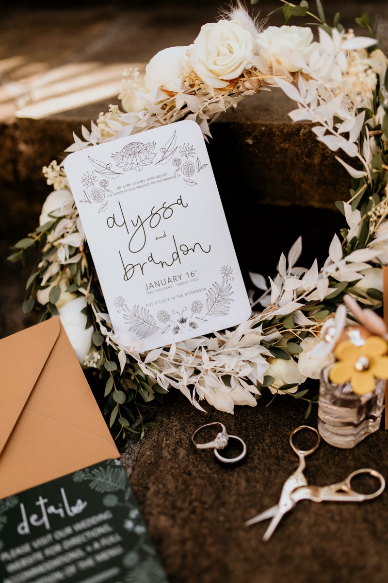 San Antonio Weddings couple, Alyssa and Brandon, wedding invitation DIY inspiration