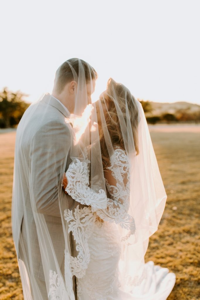 San Antonio Weddings couple, Lindsey and Bruce, at Sunset Ranch Event Center