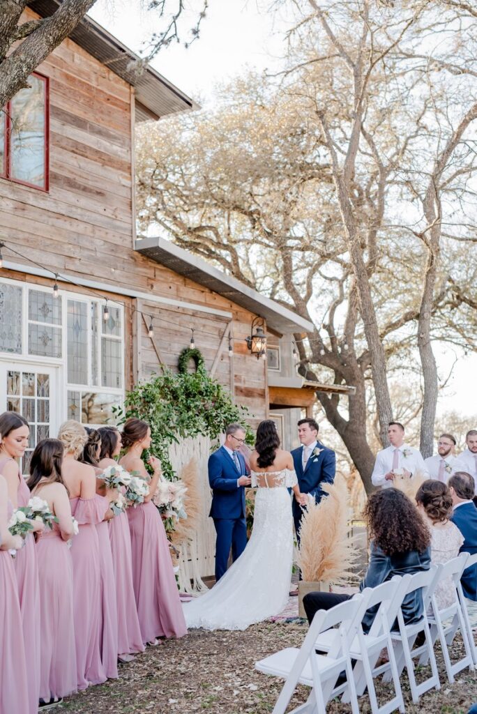 Outdoor boho wedding at Harper Hills Ranch in San Antonio.